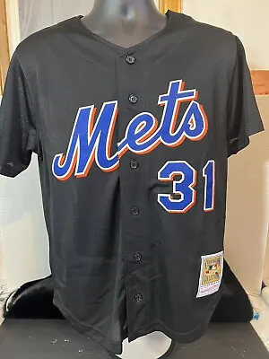 Mitchell Ness Cooperstown Mike Piazza Black New York Mets Jersey Size M • $80