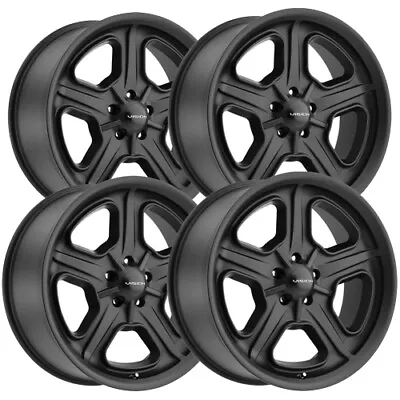 (Set Of 4) Staggered Vision 147 Daytona 15  5x4.75  -7mm Satin Black Wheels Rims • $532.99
