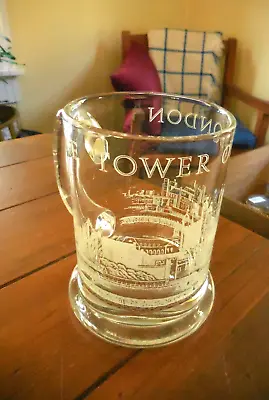 Tower Of London Vintage Glass Beer Mug • $24.95
