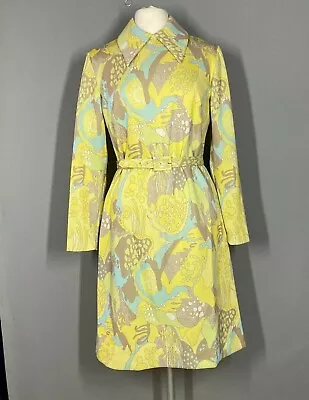 VTG 60’s Union Made Mod Dress Long Sleeve Peter Pan Collar Psychedelic Sz 16 37  • $163.16