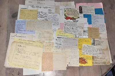 LOT 80 + Vintage Loose Handwritten Recipes Grandma Dinner Desert Mixed • $29.99