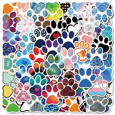 50pk Paw Print Stickers Multicolored Mixed Random Animal Paw Print Sticker • $10.50