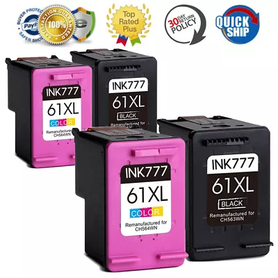 4x Ink For HP 61XL B+C Deskjet 1050 2050 3050 ENVY 4500 5530 4504 OfficeJet 4630 • $89.96