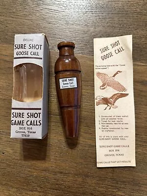 VINTAGE NEW IN THE BOX GROVES TEXAS #950 Deluxe SURE SHOT DUCK CALL MIB Papers • $59.95