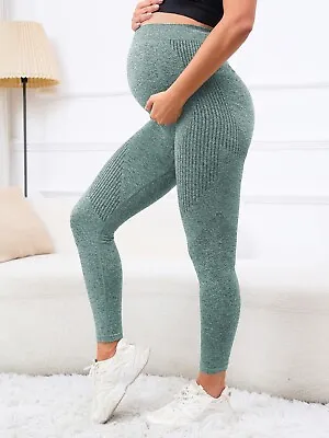 Trousers Maternity Pregnant Leggings High Waist Pants Pregnancy Skinny • $27.11