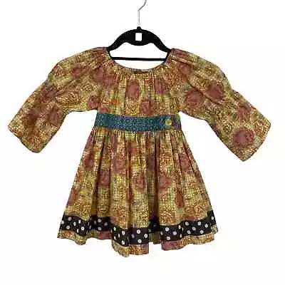 Matilda Jane You And Me Lovely West Palm Peasant Top Yellow Floral Girl's 8 • $21.99