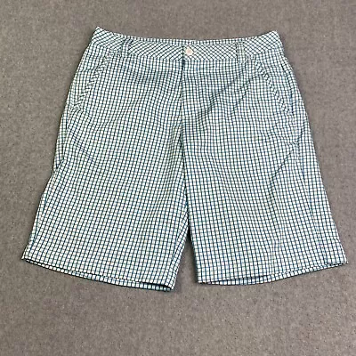 Puma Golf Shorts Mens 32 White Blue Check Chino Performance Outdoor Casual Men • $19.89