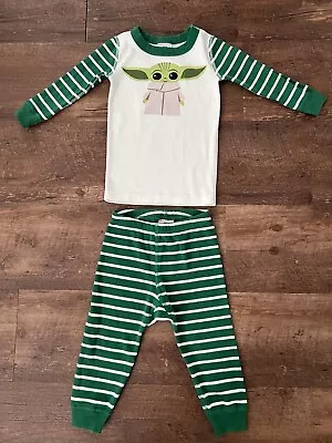 Hanna Andersson 18-24 Month Star Wars Baby Yoda Pajamas 80cm Green Long Sleeves • $8.99