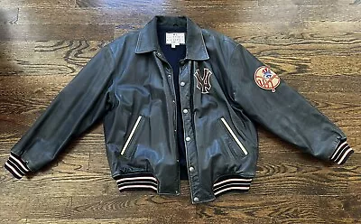 Vintage New York Yankees All  Leather Jacket Size Large • $575