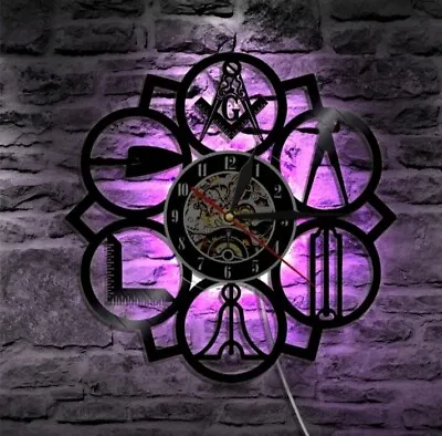 Beautiful Masonic Freemason Wall Clock With LED Light • $59