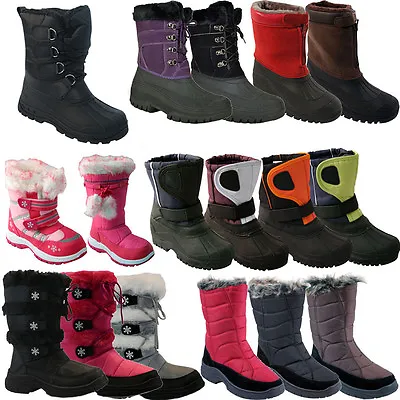 **  Mens Ladies Kids Snow Boots Waterproof Thermal Wellingtons Fur Winter Womens • £8.95