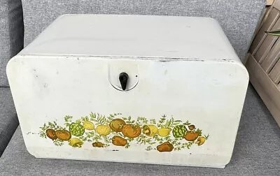 Vintage Mushroom Bread Box Spice Of Life Vegetables Beauty Box Tin Pie Shelf USA • $199.99