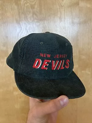 VTG 90’s RARE New Jersey Devils STARTER Corduroy Snapback Hat Cap • $10.50