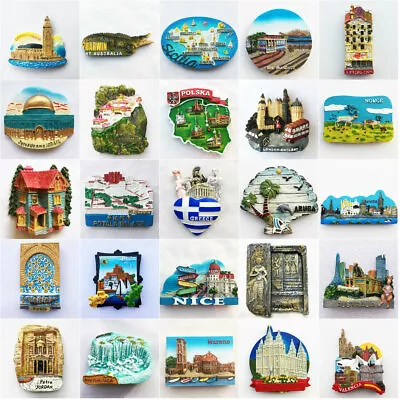 $4.37 • Buy 3D Europe North America Fridge Magnet Poster Vintage Art Country City Photo Gift