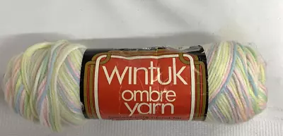 Vtg New~ Wintuk Ombre Yarn~BABY RAINBOW #3031~ 100% Orlon~ 3.5oz Pastels ~ NOS • $7.95