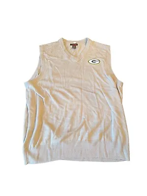 Dockers Green Bay Packers Vest Mens SIZE XL Beige 100% Acrylic • $15