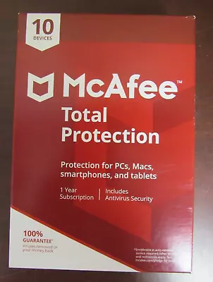 New Mcafee 10 Devices Total Protection With Antivirus Security (24c) • $24.99