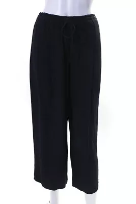 Vince Womens Crepe Elastic Waist Wide Leg High Riser Pants Navy Blue Size S • $52.45