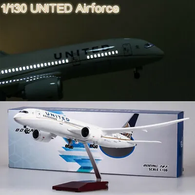 1:130 B787 Airplane Model American United Airlines With LED Light Wheel Gifts US • $85.40