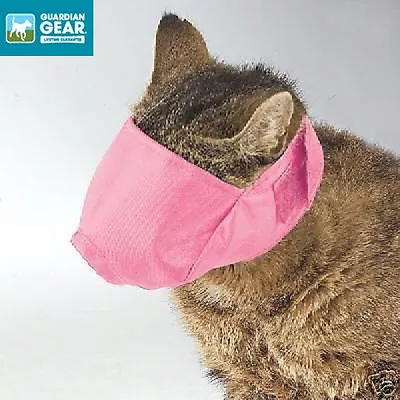 Guardian Gear CAT GROOMING TRAINING Quick Easy-Fit Comfort MUZZLE PINK*3 SIZES • $9.99