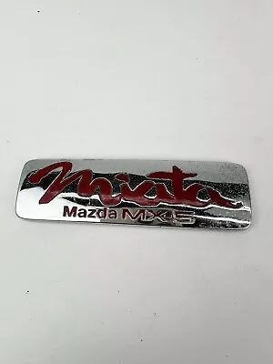 91 Mazda Miata Trunk Panel Emblem Nameplate Rear Trunk Chrome Red OEM • $23.79