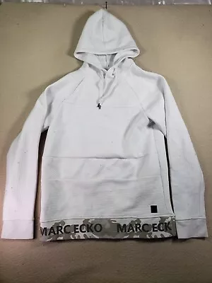 Marc Ecko Hoodie Mens Large White Striped Long Sleeve Pullover Drawstring Casual • $17.95