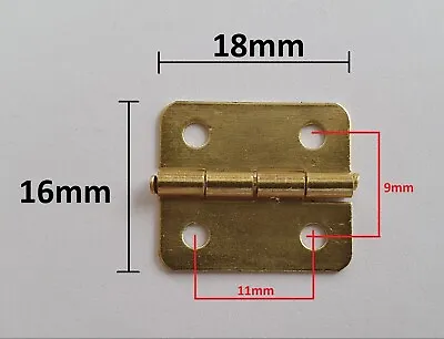 £2.39 • Buy 4Pcs Gold Small Hinges Brassed For Door Cabinet Cupboard Jewellery Box + Screws
