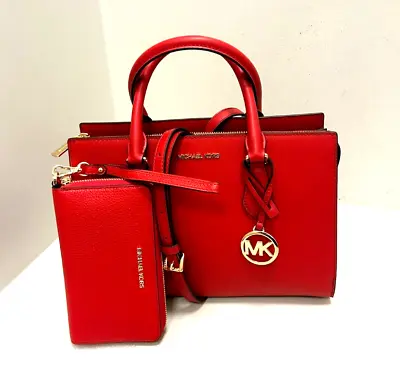 Michael Kors Medium Lady Satchel Bag Handbag  Purse + Phone Case Wristlet Wallet • $199