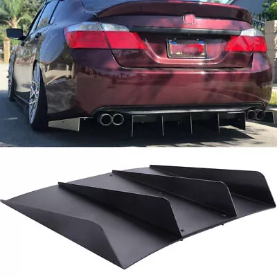 $29.78 • Buy For Universal Rear Diffuser 4 Fins Bumper Splitter Chin Spoiler Lip Black US