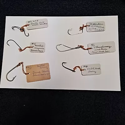 Lot Of 6 Rare Antique Fishing Hooks With Labels - Great Cond. • $14.95