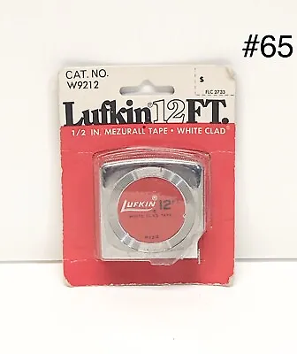 Vintage Lufkin 12’ Tape Measure White Clad 1/2” Tape W9212 NOS • $6