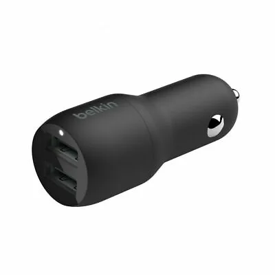 Genuine Belkin Dual 24W USB-A To Lightning Car Charger - CCD001BT1MBK • $22.49