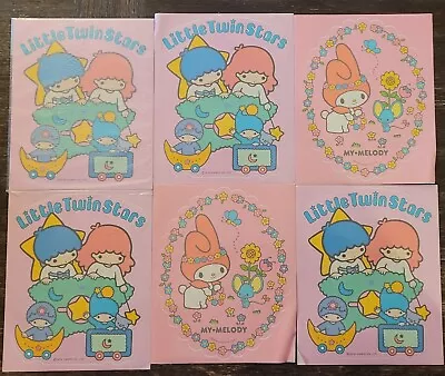  Vintage Sanrio My Melody Large SIX Stickers 1976 Little Twin Stars  My Melody  • $55