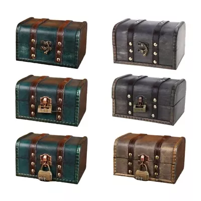 Large Wooden Jewelry Box For Women Wood Vintage Jewelry Organizer Box Storage • $23.12