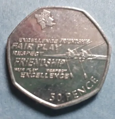 Olympic 50p Rowing 2011 Fifty Pence. Scarce. • £3.55