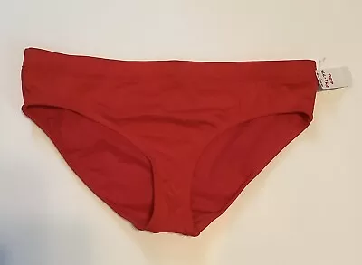 Eco Beach L Red Hipster Swim Bottom $40 Recycled Materials NWT • $18