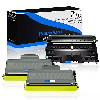 2PK TN360 Toner + 1PK DR360 Drum Unit For Brother HL-2170W MFC-7840W DCP-7040 • $34.14