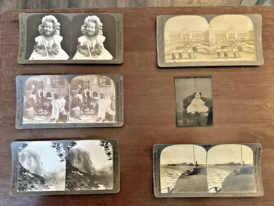 Lot Of 5 Vintage 1899-1900's StereoView Cards And One TinType Santa And More • $9.99