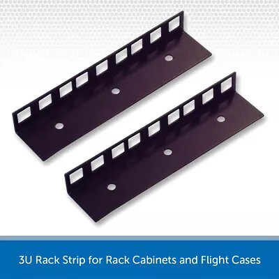 2 X 3U 19 Inch Rack Strip Rails For Rack Cabinets & Flight Cases Pair • £6.79