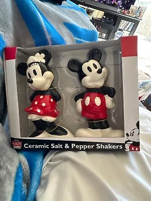 Disney Classic Mickey And Minnie Mouse Ceramic Salt And Pepper Shaker Set • $11.95