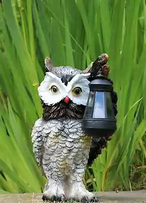 Garden Ornament Solar Owl With Lantern Outdoor Garden Piece New Free Postage • £15.95