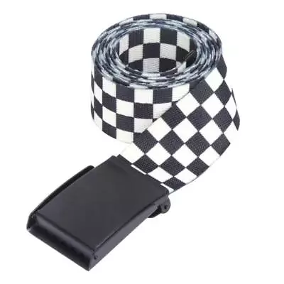 Adjustable Cuttable Checkered Grid Belt Black White For Clothing Strap • £5.72