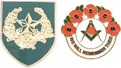 Cameronians Scottish Rifles Badge And Masonic We Will Remember Enamel Badge • £9.99