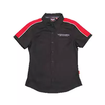 Victory Motorcycle New OEM Women's Red & Black Dealer Pit Shirt MD 286359903 • $17.94