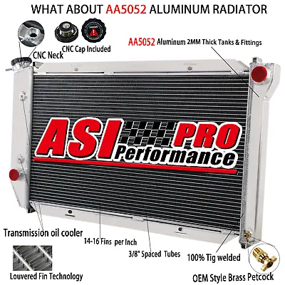 ASI 3ROW Aluminum Radiator Fit 1972-79 Ford Thunderbird/Torino Mongeto Ranchero • $136.99