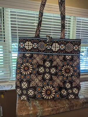 Vera Bradley Large Floral Tote Shoulder Bag Canyon Brown RETIRED  • $14.99