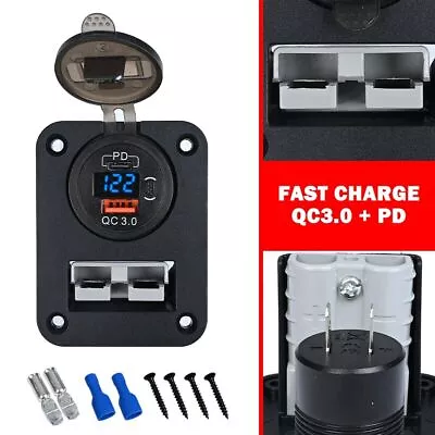 PD Type C USB+QC 3.0 Fast Car Charger Flush Mount Plate Socket For Anderson Plug • $31.67