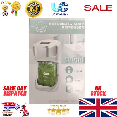 £6.99 • Buy AUTOMATIC SOAP DISPENSER SENSOR HANDS FREE  LIQUID GEL WALL Mountable 500ml, UK.