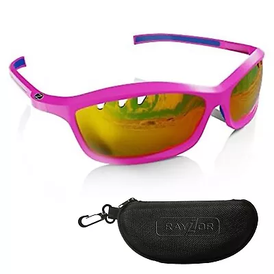 RayZor Pink Sports Wrap Sunglasses Uv400 Vented Pink Mirrored Lens RRP£49 (401 • £14.49