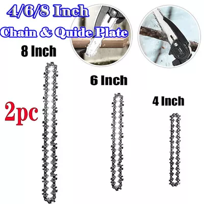 2X 4/8inch Chainsaw Saw Chain Blade Parts Tool For Cordless Electric Wood Cutter • £6.99